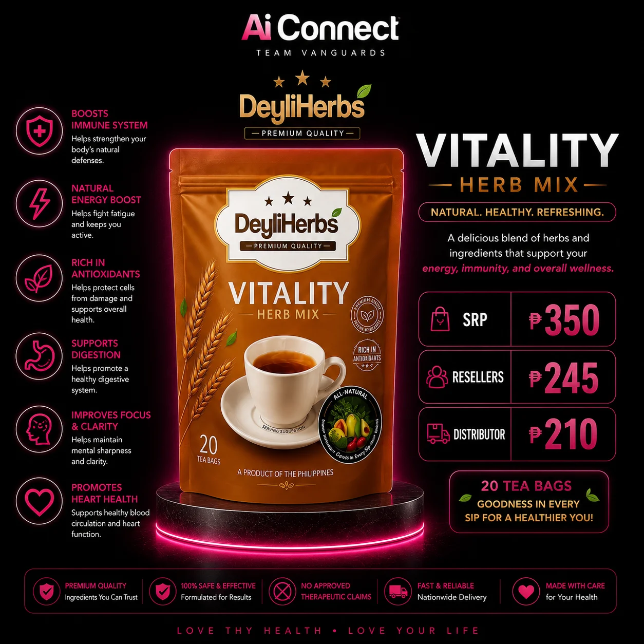 DeyliHerbs Vitality Herb Mix product packaging